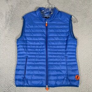 Save the Duck Vest Womens 2 Blue Ultra Light Jacket Puffer Insulated Plumtech